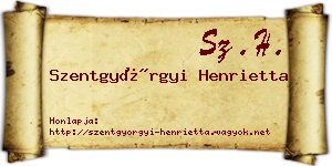 Szentgyörgyi Henrietta névjegykártya