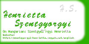 henrietta szentgyorgyi business card