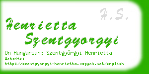 henrietta szentgyorgyi business card